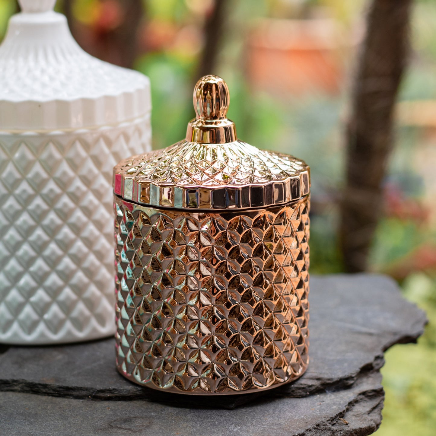 Geo Luxe Candle - Rose Gold