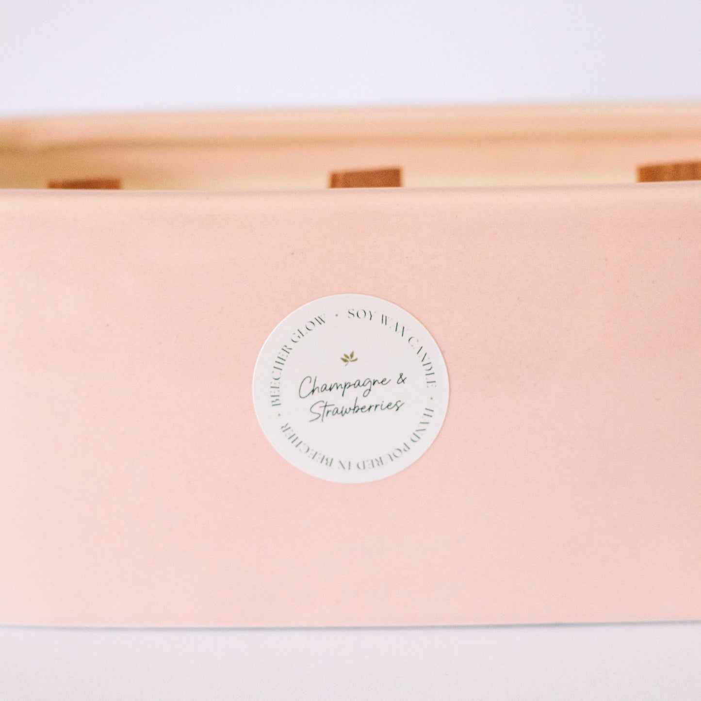 Mini Baguette Centrepiece Candle Soft Pink