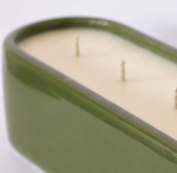 Baguette Centrepiece Candle Olive Green