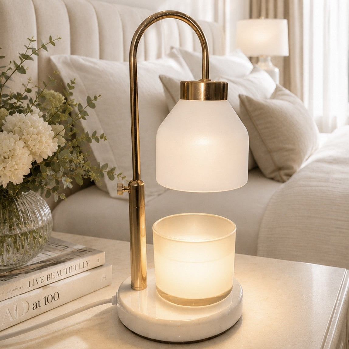 Candle Warmer Lamp - White Marble