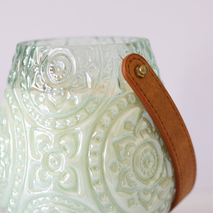 Mandala Lantern Candle Aqua