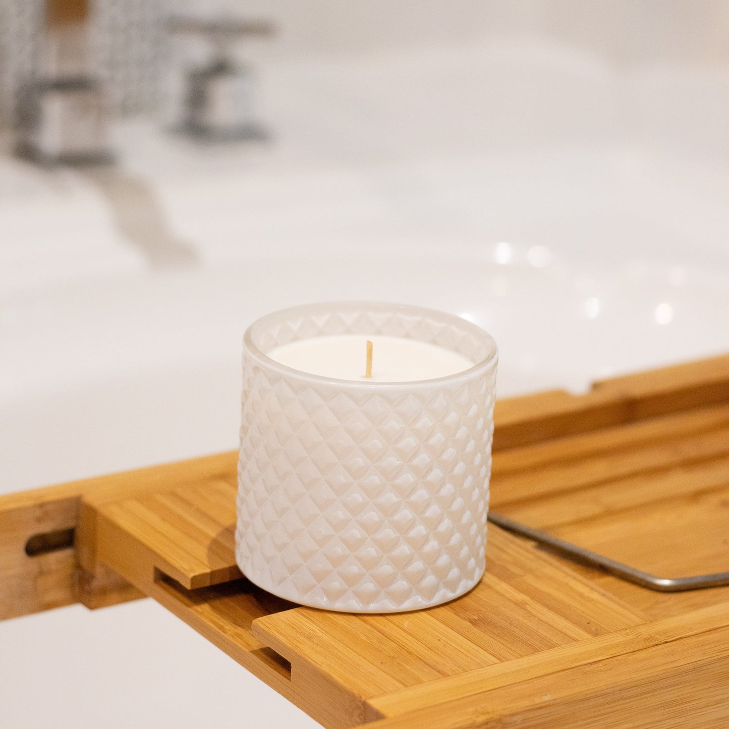 Geo Luxe Candle - White