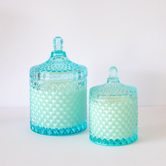 Geo Luxe Candle - Aqua