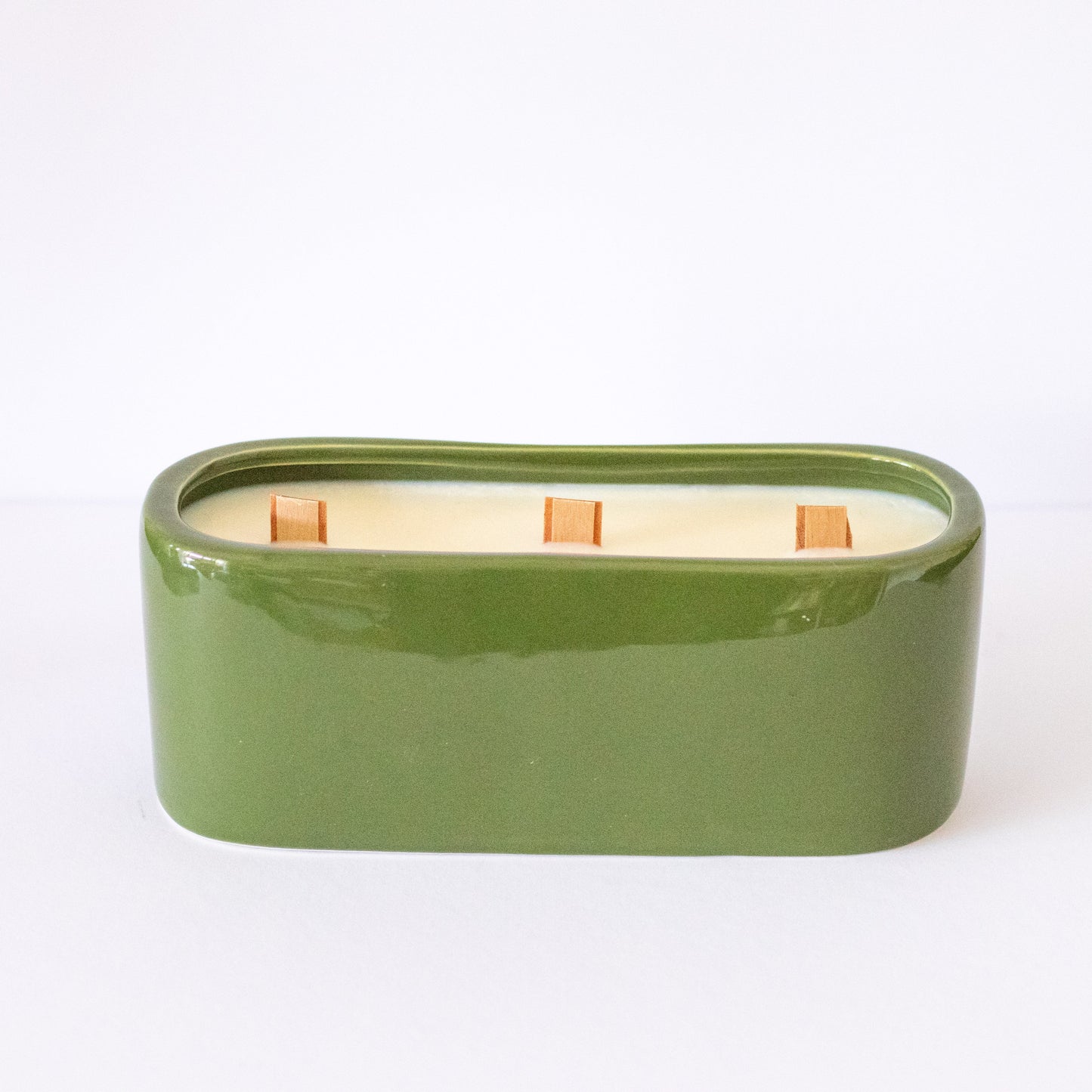 Mini Baguette Centrepiece Candle Olive Green