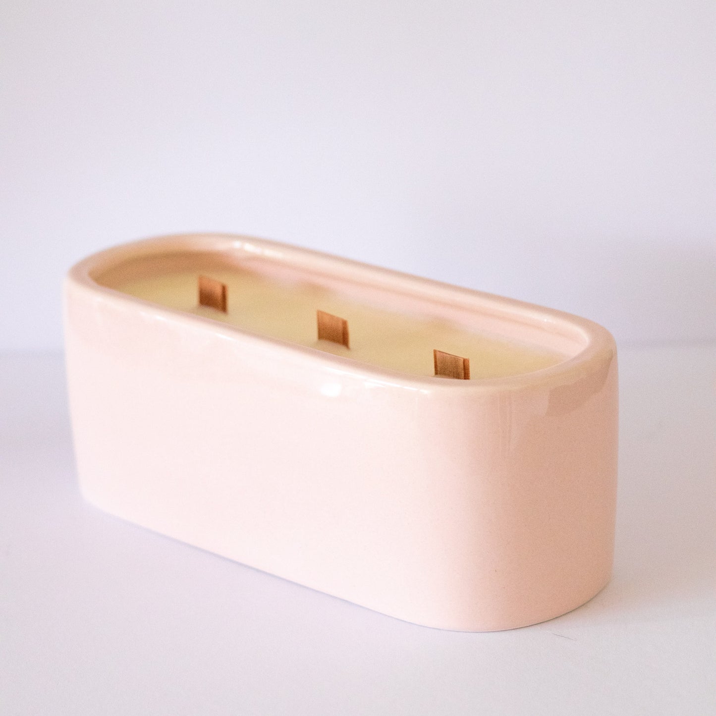 Mini Baguette Centrepiece Candle Soft Pink