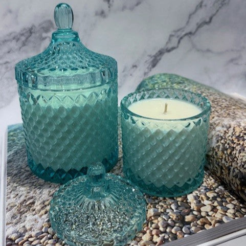 Geo Luxe Candle - Aqua