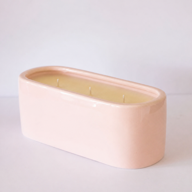 Mini Baguette Centrepiece Candle Soft Pink